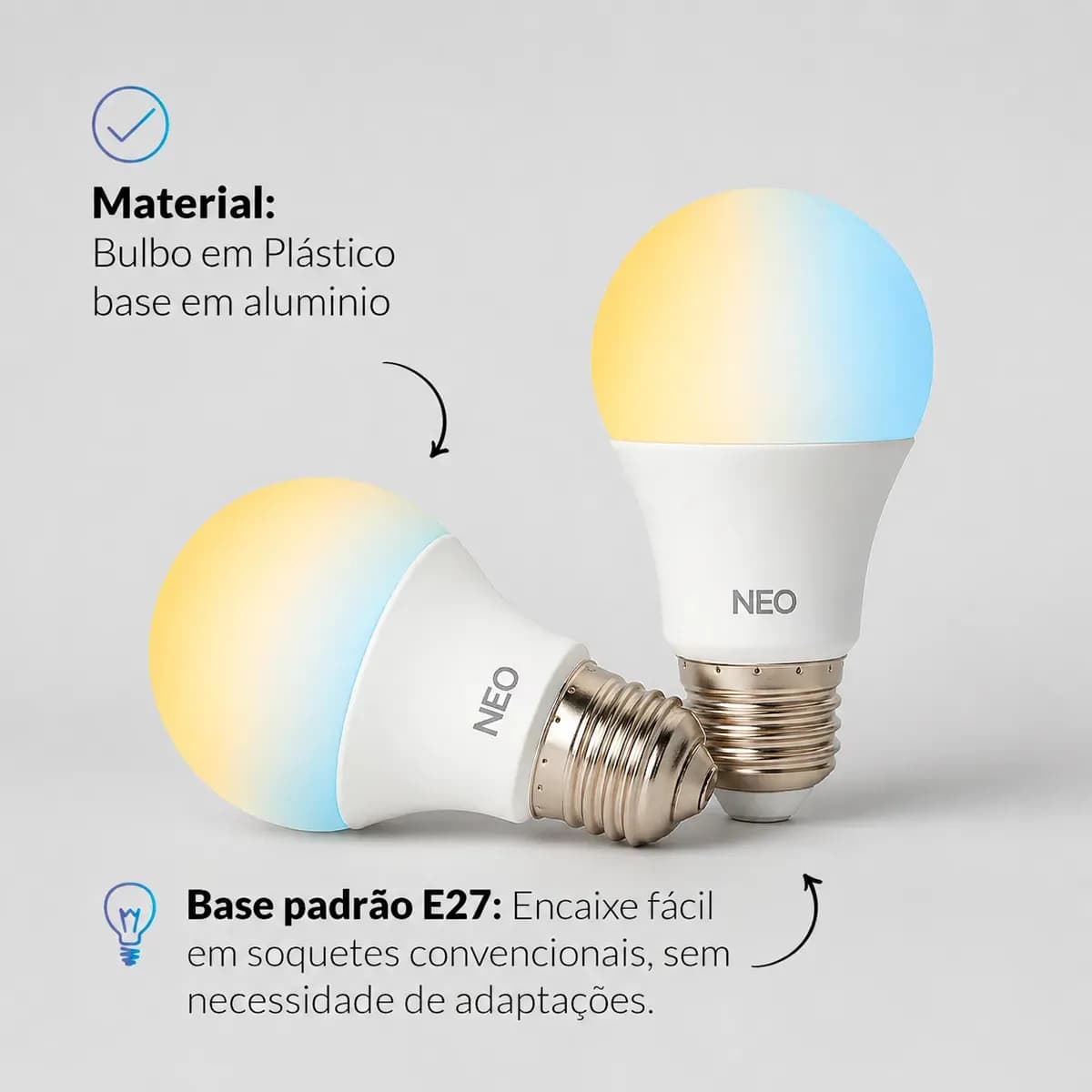 Lampada Led Pera Smart Inteligente Wi Fi 10w 2700K/6500K Branco Quente/Neutro/Frio E27 110v/220v Cod:290018079 Neo Avant — imagem 6