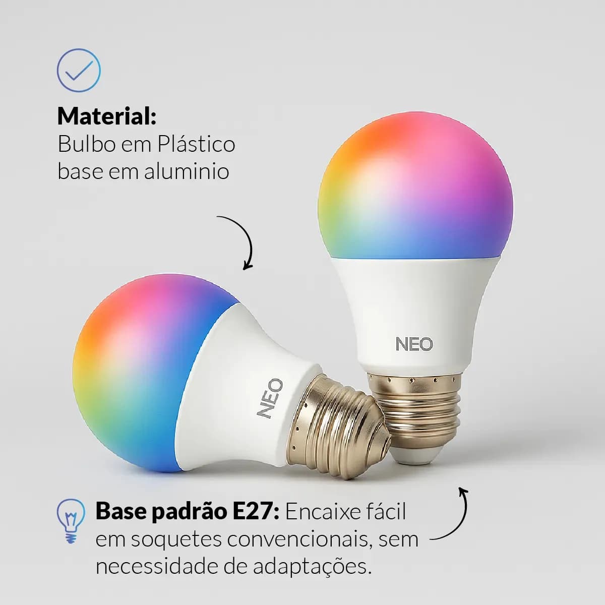 Lampada Led Pera Smart Inteligente Wi Fi 2.4ghz Alexa Google 10w Rgb 2700k/6500k Branco Quente/neutro/frio E27 Cod: 290028177 Avant Neo — imagem 6