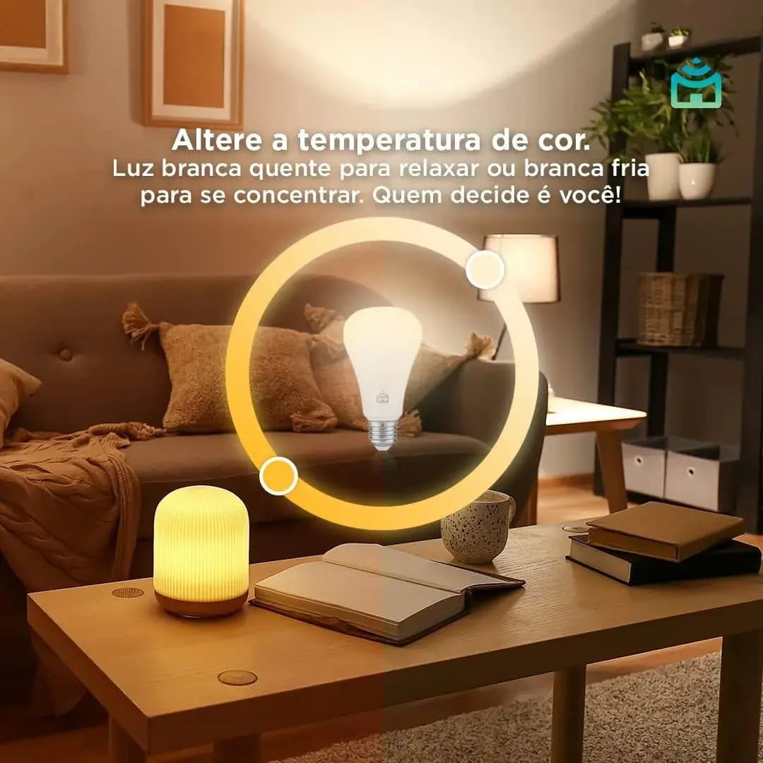 Kit 2 Lâmpadas Smart Wi-Fi Positivo Casa Inteligente 9W Bivolt, Compatível com Alexa e Google Assistente, Controle por App e Voz, RGB — imagem 4