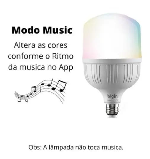 Lâmpada Inteligente Led Bulbo 20w Rgb Smart Color - Elgin — imagem 5