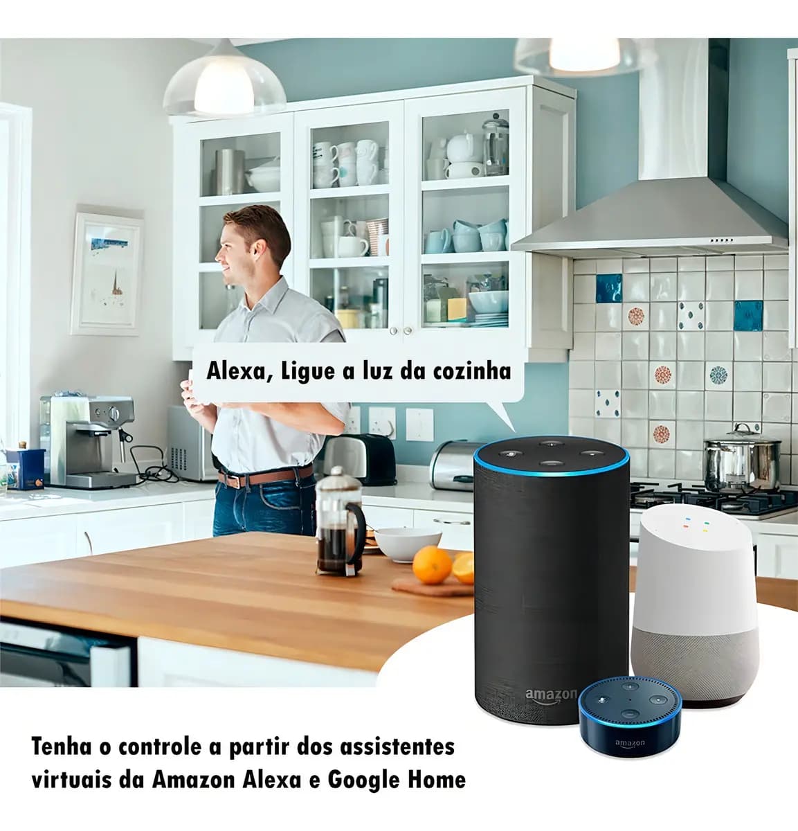 Interruptor Inteligente Wifi Novadigital 1 Tecla Botão Touch Com Tomada 20a Compatível Tuya Smart Life Alexa Google 110v 220v Branco — imagem 6