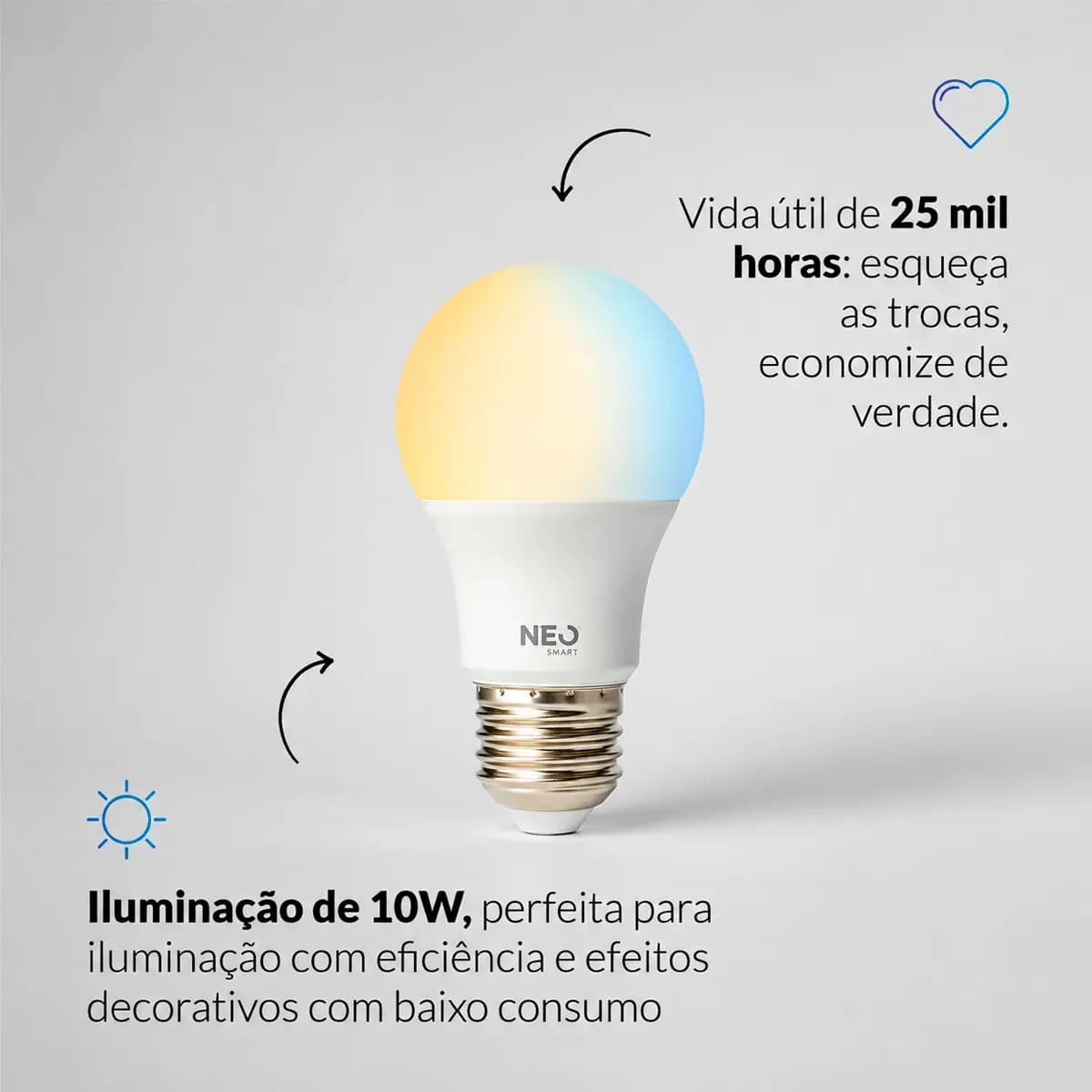 Lampada Led Pera Smart Inteligente Wi Fi 10w 2700K/6500K Branco Quente/Neutro/Frio E27 110v/220v Cod:290018079 Neo Avant — imagem 4
