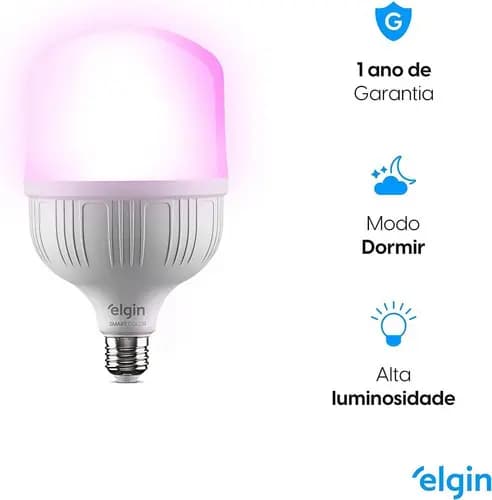 Lâmpada Inteligente 20w Smart Color Rgb Wifi Elgin — imagem 2