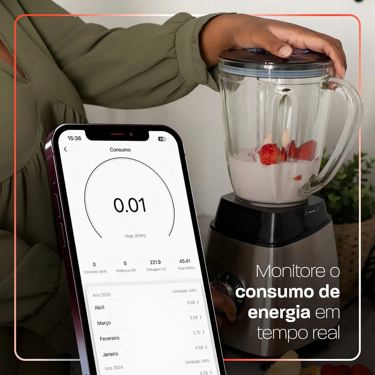 Tomada Inteligente Wifi 10A Velds, c/ 3 Portas USB, Controle por App e Medidor de Consumo, Bivolt — imagem 2