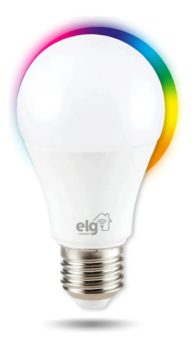 Lâmpada Inteligente de LED ELG SHLL100 10W Dimerizável, Compatível com WI-FI, Bluetooth, Comando de Voz, Soquete E26/E27, 16 Milhões de Cores RGB