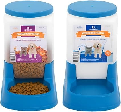 Kit Comedouro 3kg Bebedouro 3L Autom&aacute;tico C&atilde;es Gatos | Dispenser Ra&ccedil;&atilde;o &Aacute;gua Anti-Formiga T&aacute;NaTela (Azul) | Amazon.com.br — imagem 6